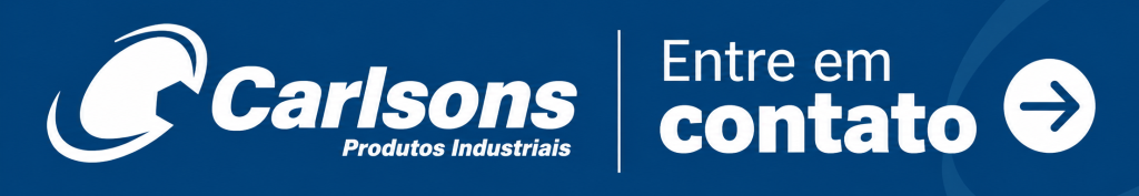 Alt Text: Banner institucional da Carlsons Produtos Industriais com o logotipo e um botão de chamada para a ação convidando para o contato.